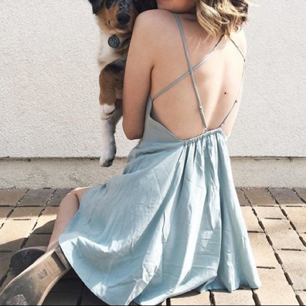 BLACK cami open back dress